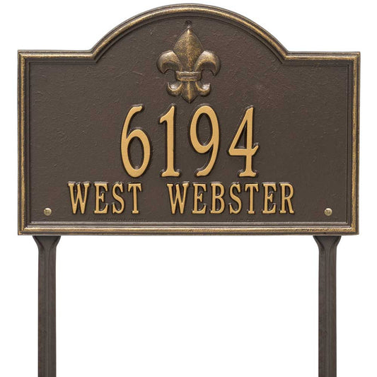 Bayou Vista Lawn Address Sign - Two Line