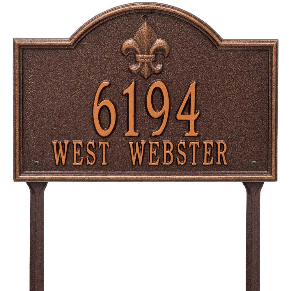 Bayou Vista Lawn Address Sign - Two Line
