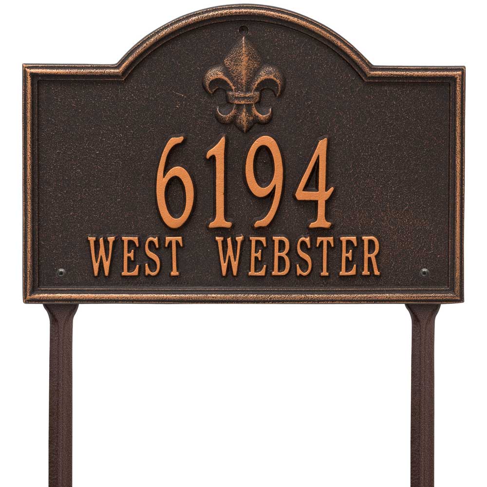 Bayou Vista Lawn Address Sign - Two Line