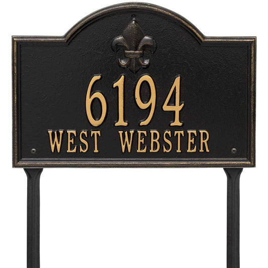 Bayou Vista Lawn Address Sign - Two Line
